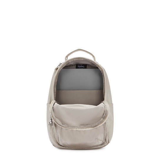 Sacs À Dos Kipling Seoul Small Metallic Tablet Beige | FR 1605TC